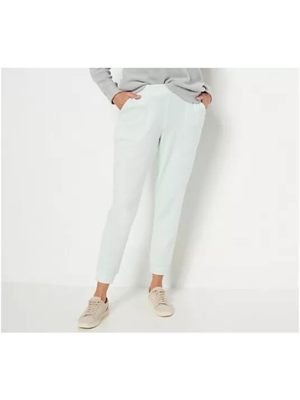 Denim and Co Comfort Zone Regular Fleece Jogger  Pockets Size 2X Seafoam NEW